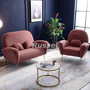  sofa chair luxury Northern Europe 1 seater . height repulsion cushion stylish elegant interior high quality velour style cloth chair pink 