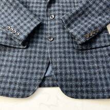 C37 RESPECT〈ハリスツイード生地〉テーラードジャケット チェック柄 ウール ネイビー 94AB4 S Harris Tweed リスペクト_画像5