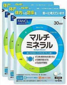 3 sack **FANCL Fancl multi mineral approximately 30 day minute x3 sack * Japan all country, Okinawa, remote island . free shipping * best-before date 2025/09