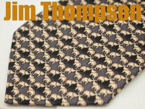OA 643 【期間限定お試し】 ジムトンプソン JIM THOMPSON ネクタイ グレー ベージュ色系 動物 像柄 ボーダー プリント