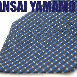 OA 679 【期間限定お試し】 カンサイヤマモト KANSAI YAMAMOTO ネクタイ 紺色系 小紋柄 ボーダー ジャガードの画像1