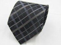 OA 965 カルバンクライン Calvin Klein ネクタイ 黒色系 チェック柄 ジャガード_画像2