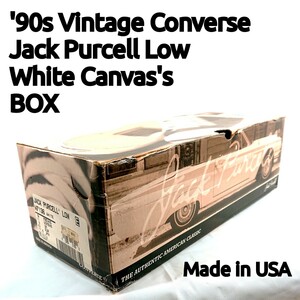 【'90s】ジャックパーセルローの箱のみの出品/白ホワイトキャンバス/27.5/us9/USA製/オリジナル箱/ヴィンテージ