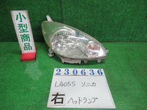 ソニカ CBA-L405S 右 ヘッド ランプ ライト ASSY RS X06 ブラックマイカ コイト 100-51857 23636