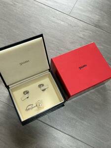 美品　TASAKI タサキ タイピン カフス セット真珠 パール8mm 箱　シルバー ダイヤモンド 0.11ct×2