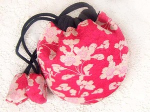 古布300 小丸袋・ポーチ・絹 (綺麗な 桜尽くし・残り僅) 時代着物地
