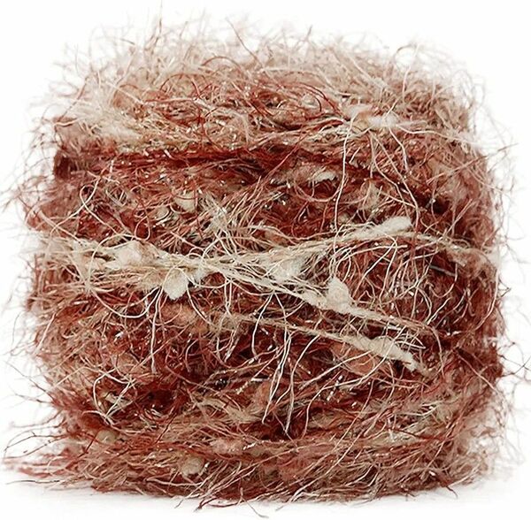 織り楽 毛糸 編み糸 ナイロン毛糸 混紡糸 迷いの森 並太 Col.5 ブラウン