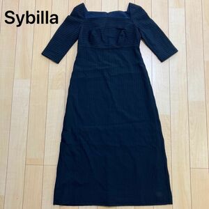 シビラ　Sybilla ワンピース　七分袖　黒　40サイズ