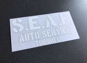 送料無料♪ S.E.A.F. TOKORO ステンシル 中サイズ ステッカー US アメ車 旧車 トラック 世田谷ベース ハーレー カブ