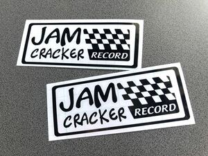 送料無料♪ JCR ジャムクラッカー レコード ステッカー 2枚セット 約55×140㎜ 黒色 アメ車 旧車 トラック 世田谷ベース