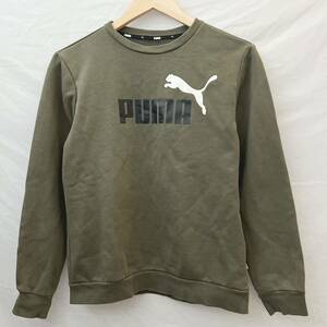 PUMA プーマ ロゴドン スウェット トレーナー 長袖 ミリタリーカラー カーキ キッズ 子供用 130~160サイズ程度 キャンプ スポーツ 