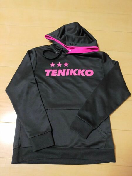 ソフトテニス　テニっ子パーカー　黒ピンク　ユニセックスS
