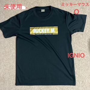 未使用 IGNIO ミッキーマウス半袖Tシャツ ブラック Oサイズ 半袖Tシャツ 黒 速乾 ドライ ディズニーランド 