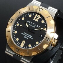 【超美品 18YGゴールドベゼル】BVLGARI ブルガリ ディアゴノスクーパ YG SS ラバー Ref.SD38SG オートマ メンズ 腕時計「21848」_画像1