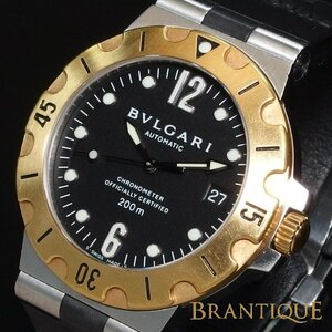 【18YGゴールドベゼル】BVLGARI ブルガリ ディアゴノスクーパ YG SS ラバー Ref.SD38SG オートマ メンズ 腕時計「22591」