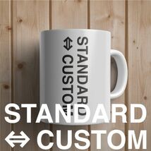 送料無料◆STANDARD⇔CUSTOM スタンダード⇔カスタム カッティングステッカー◆ホワイト｜10cm｜超防水 UVカット 屋外使用可【C111】_画像2