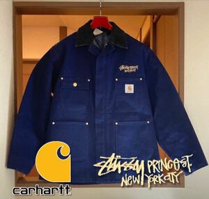 奇跡の一着 スーパーレア 極美 90s NY限定 stussy carhartt NEW YORK CITY PRINCE ST. カーハート　90年代 チョアコートNIGO supreme