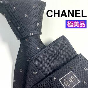 極美品 CHANEL シャネル　ネクタイ　高級シルク　ココマーク