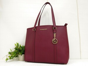 Michael Kors マイケルコース◆サフィアーノ レザー 本革◆トート ショルダー バッグ◆ボルドー ゴールド金具◆超美品◆肩掛け◆N6672