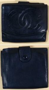 CHANEL(シャネル)財布,黒,レザー,中古