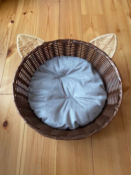 ペット カゴ ニューボーンフォト 撮影アイテム 猫 収納 ブラウン ベージュ クッション