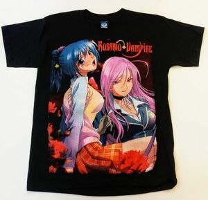 【新品Lサイズ ラスト1点】①ロザリオとバンパイアTシャツ 北米輸入品 日本未発売 アニメROSARIO+VAMPIRE CAPU2 赤夜萌香 黒乃胡夢