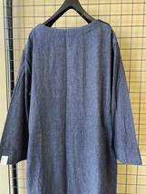 【NOWHAW/ノウハウ】Cotton Denim Long One-Piece PAJAMA MADE IN JAPAN コットン製 デニム マキシ ワンピース パジャマ レディース_画像3