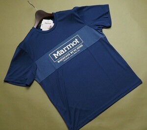 新品正規 Marmot マーモット 海外限定 接触冷感 消臭抗菌 Mision Round 半袖 Tシャツ95(M)ネイビー(NA) 直営店購入