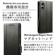 送料無料★Xperia 5 V SO-53D SOG12 レザーケース 手帳型 カバー★Black _画像5