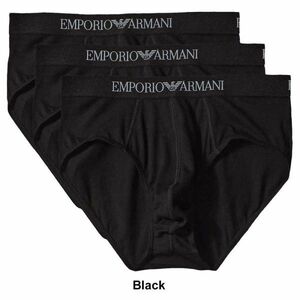 ※訳あり アウトレット EMPORIO ARMANI(エンポリオアルマーニ)ブリーフ ビキニ 3枚セット 110824-21320 Black Lサイズ