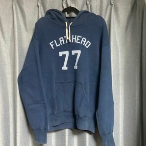 フラットヘッド THE FLAT HEAD ネイビー ロゴパーカー 