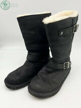 10333955　□ UGG アグ ムートンブーツ ロングブーツ サイズ 24cm 厚手 靴 ブラック レディース 中古_画像1