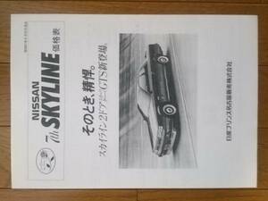 ☆昭和61年5月・R31・スカイライン・GTS・価格表 カタログ・無