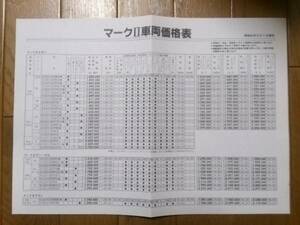 ☆　昭和62年5月・マークⅡ・後期・価格表 カタログ　無