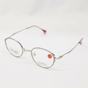 SOPO ソポ 眼鏡 メガネフレーム SOPO-5116 col.3 シルバー/パープル系 ケース付き 未使用品☆の画像2