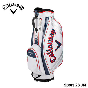 キャロウェイ スポーツ 23 JM キャディバッグ ホワイト/ネイビー/レッド(5123237) カート型 9.0型 Callaway 2023 25p 即納