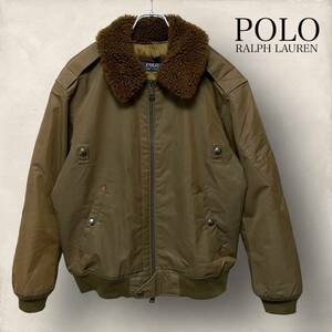 POLO RALPH LAUREN ポロ ラルフローレン B-15 ワックスコーティング ムートンボア ダウン ジャケット メンズ M