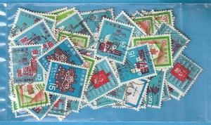 郵便番号宣伝切手◎70年前後★使用済◎約100枚