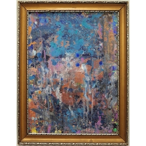  inside .. writing abstract painting picture present-day art acrylic fiber .doli pin g.. table reality principle fine art antique frame picture frame genuine work 