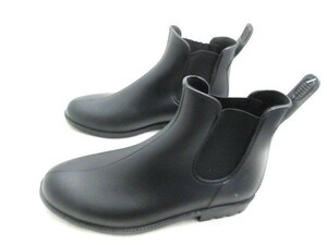 L372 new goods AAA side-gore / slip-on shoes rain boots LL=27. black *