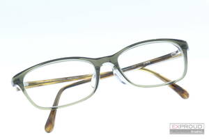 良品★R95 JINS ジンズ JINS CLASSIC -Slim Acetate- カーキ×ライトブラウンササ ウェリントン LCF-15A-501 53□17-140○33 メガネ 度入り