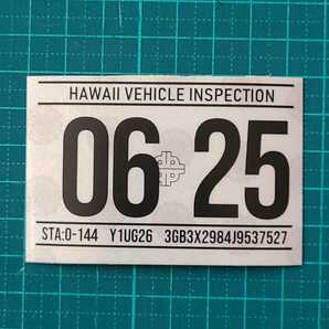 ハワイ ビークルインスペクション 2025 レジストレーション ステッカー シール レプリカ 車検 USDM HDM 0625 6月