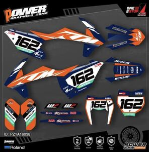 PowerZone カスタムチームグラフィック背景デカールステッカーキット KTM SX SXF MX 16-18 EXC XCW Enduro 17-19 125 に 500cc