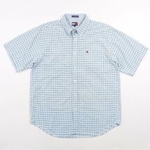 Tommy Hilfiger トミーヒルフィガー 半袖 BDシャツ チェック Size L #10187 送料360円 アメカジ カジュアル ストリート ボタンダウン_画像1