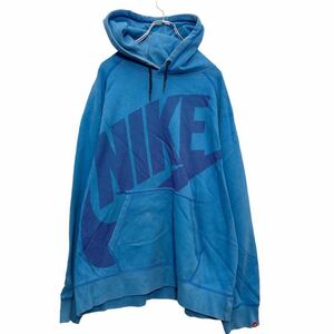 中古 古着 NIKE プリント スウェット パーカー XL ライトブルー ナイキ フーディー 古着卸 アメリカ仕入 a510-5841