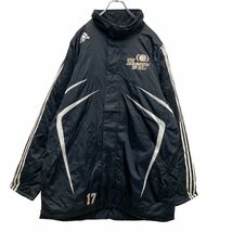 中古 古着 adidas 中綿 ナイロンジャケット L ブラック アディダス ベンチコート 古着卸 アメリカ仕入 a510-5570_画像1