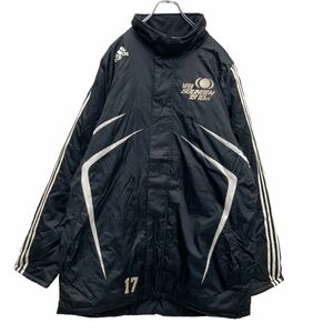 中古 古着 adidas 中綿 ナイロンジャケット L ブラック アディダス ベンチコート 古着卸 アメリカ仕入 a510-5570