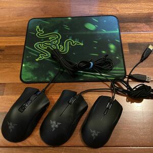 M231008ATK★RAZER 光学マウス3個セット　マウスパット付★ヤフオクおてがる発送！★