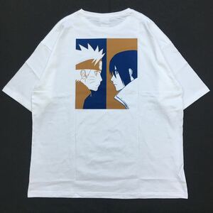 [ 美品 ] NARUTO THE GALLERY BIGtシャツ 半袖 tシャツ 白 L ビッグサイズ アニメ ナルト 展示 イベント 2022 2023 20周年 サスケ グッズ