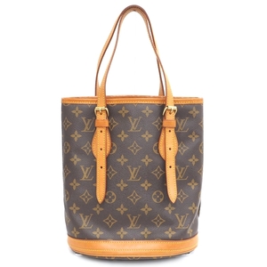 A23-2499 LOUIS VUITTON ルイ・ヴィトン プチ・バケットPM モノグラム M42238 トートバッグ バケツ型 保存袋付き ポーチ欠品 ベタつきあり